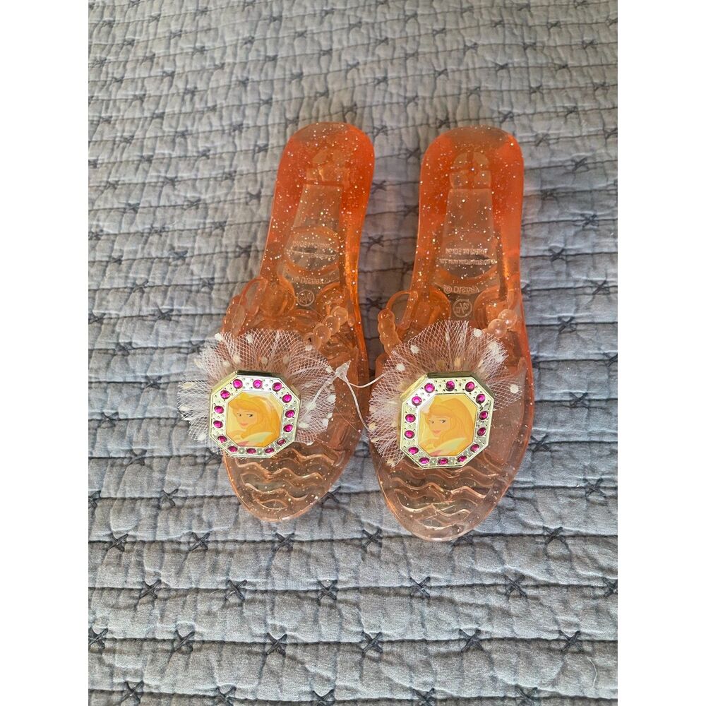 Vintage Aurora jelly shoes kids 11 12 Disney Princess glitter pink heels